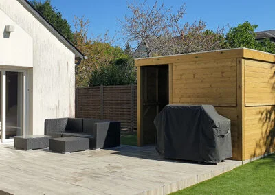 terrasse avec abri en bois